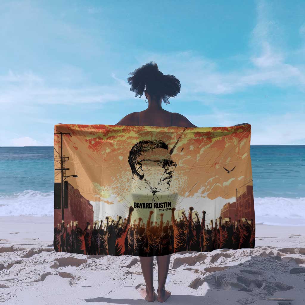 Bayard Rustin Sarong with Radical Nonviolence Design Protest Crowd and Courage Civil Rights Tribute - Wonder Print Shop