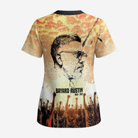 Bayard Rustin Scrub Top with Radical Nonviolence Design Protest Crowd and Courage Civil Rights Tribute - Wonder Print Shop