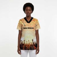Bayard Rustin Scrub Top with Radical Nonviolence Design Protest Crowd and Courage Civil Rights Tribute - Wonder Print Shop