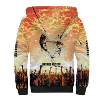 Bayard Rustin Sherpa Hoodie with Radical Nonviolence Design Protest Crowd and Courage Civil Rights Tribute - Wonder Print Shop