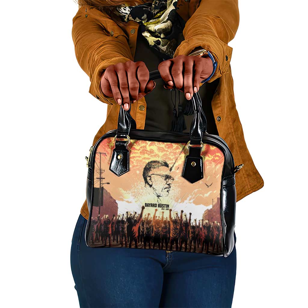 Bayard Rustin Shoulder Handbag with Radical Nonviolence Design Protest Crowd and Courage Civil Rights Tribute - Wonder Print Shop