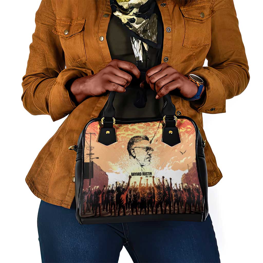 Bayard Rustin Shoulder Handbag with Radical Nonviolence Design Protest Crowd and Courage Civil Rights Tribute - Wonder Print Shop