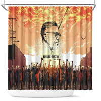 Bayard Rustin Shower Curtain with Radical Nonviolence Design Protest Crowd and Courage Civil Rights Tribute - Wonder Print Shop