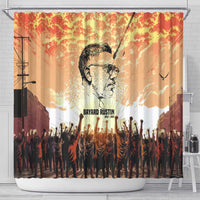 Bayard Rustin Shower Curtain with Radical Nonviolence Design Protest Crowd and Courage Civil Rights Tribute - Wonder Print Shop