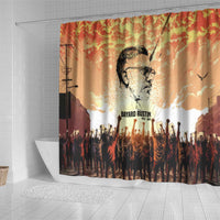 Bayard Rustin Shower Curtain with Radical Nonviolence Design Protest Crowd and Courage Civil Rights Tribute - Wonder Print Shop