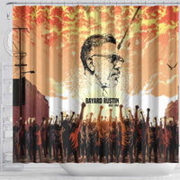 Bayard Rustin Shower Curtain with Radical Nonviolence Design Protest Crowd and Courage Civil Rights Tribute - Wonder Print Shop