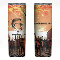 Bayard Rustin Skinny Tumbler with Radical Nonviolence Design Protest Crowd and Courage Civil Rights Tribute - Wonder Print Shop