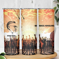 Bayard Rustin Skinny Tumbler with Radical Nonviolence Design Protest Crowd and Courage Civil Rights Tribute - Wonder Print Shop
