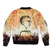 Bayard Rustin Sleeve Zip Bomber Jacket with Radical Nonviolence Design Protest Crowd and Courage Civil Rights Tribute - Wonder Print Shop