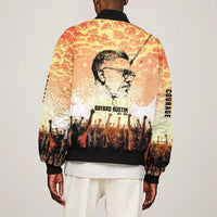 Bayard Rustin Sleeve Zip Bomber Jacket with Radical Nonviolence Design Protest Crowd and Courage Civil Rights Tribute - Wonder Print Shop