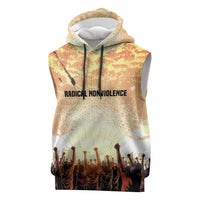 Bayard Rustin Sleeveless Hoodie with Radical Nonviolence Design Protest Crowd and Courage Civil Rights Tribute - Wonder Print Shop