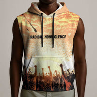 Bayard Rustin Sleeveless Hoodie with Radical Nonviolence Design Protest Crowd and Courage Civil Rights Tribute - Wonder Print Shop