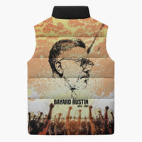 Bayard Rustin Sleeveless Puffer Jacket with Radical Nonviolence Design Protest Crowd and Courage Civil Rights Tribute - Wonder Print Shop