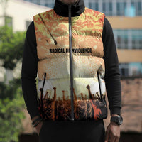 Bayard Rustin Sleeveless Puffer Jacket with Radical Nonviolence Design Protest Crowd and Courage Civil Rights Tribute - Wonder Print Shop