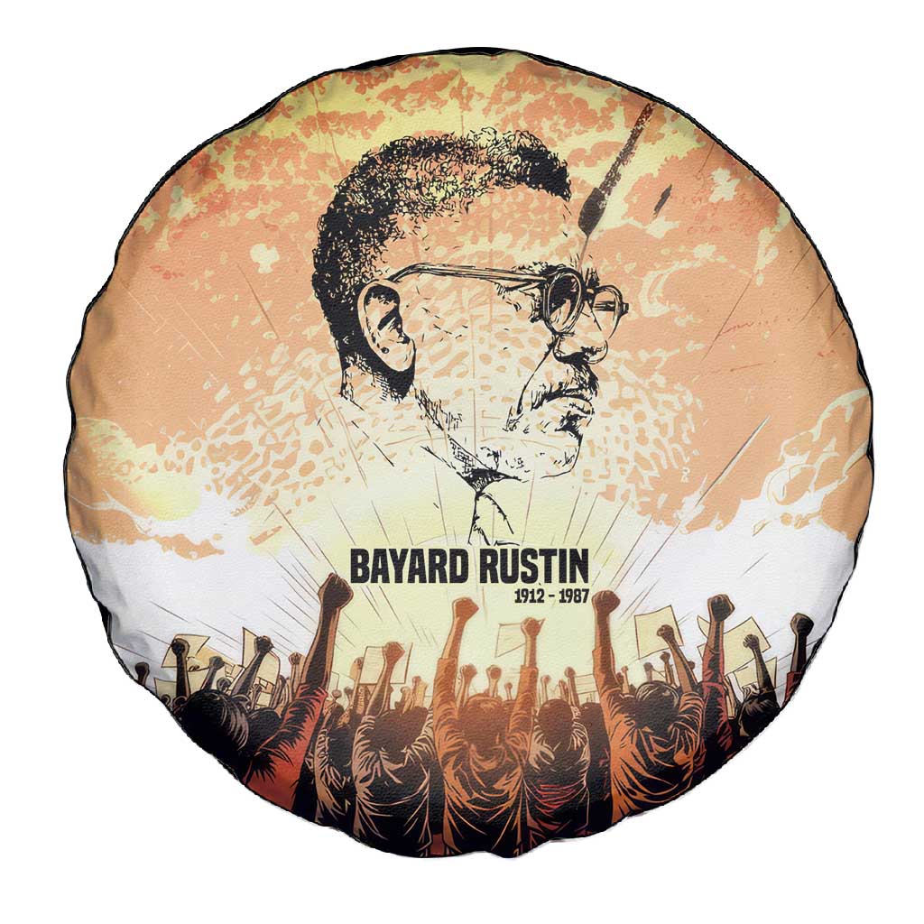 Bayard Rustin Spare Tire Cover with Radical Nonviolence Design Protest Crowd and Courage Civil Rights Tribute - Wonder Print Shop