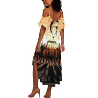 Bayard Rustin Summer Maxi Dress with Radical Nonviolence Design Protest Crowd and Courage Civil Rights Tribute - Wonder Print Shop