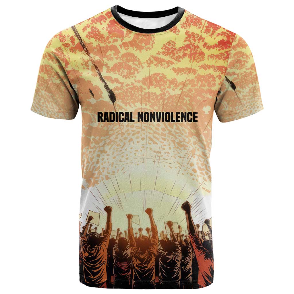 Bayard Rustin T shirt with Radical Nonviolence Design Protest Crowd and Courage Civil Rights Tribute - Wonder Print Shop