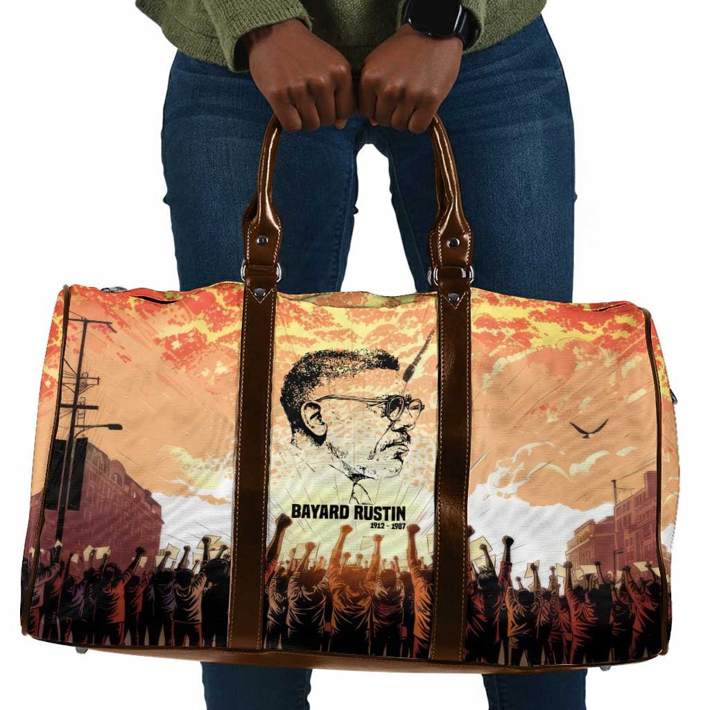 Bayard Rustin Travel Bag with Radical Nonviolence Design Protest Crowd and Courage Civil Rights Tribute - Wonder Print Shop