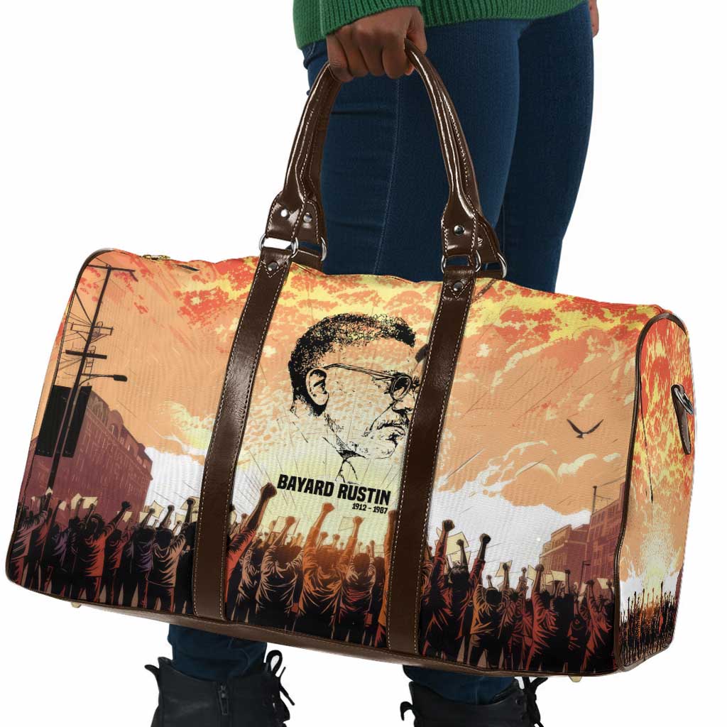 Bayard Rustin Travel Bag with Radical Nonviolence Design Protest Crowd and Courage Civil Rights Tribute - Wonder Print Shop