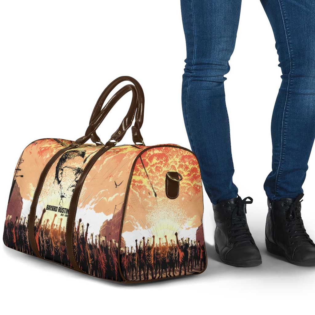 Bayard Rustin Travel Bag with Radical Nonviolence Design Protest Crowd and Courage Civil Rights Tribute - Wonder Print Shop