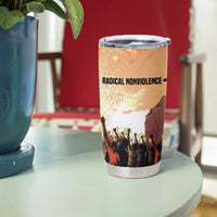 Bayard Rustin Tumbler Cup with Radical Nonviolence Design Protest Crowd and Courage Civil Rights Tribute - Wonder Print Shop