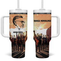 Bayard Rustin Tumbler With Handle with Radical Nonviolence Design Protest Crowd and Courage Civil Rights Tribute - Wonder Print Shop