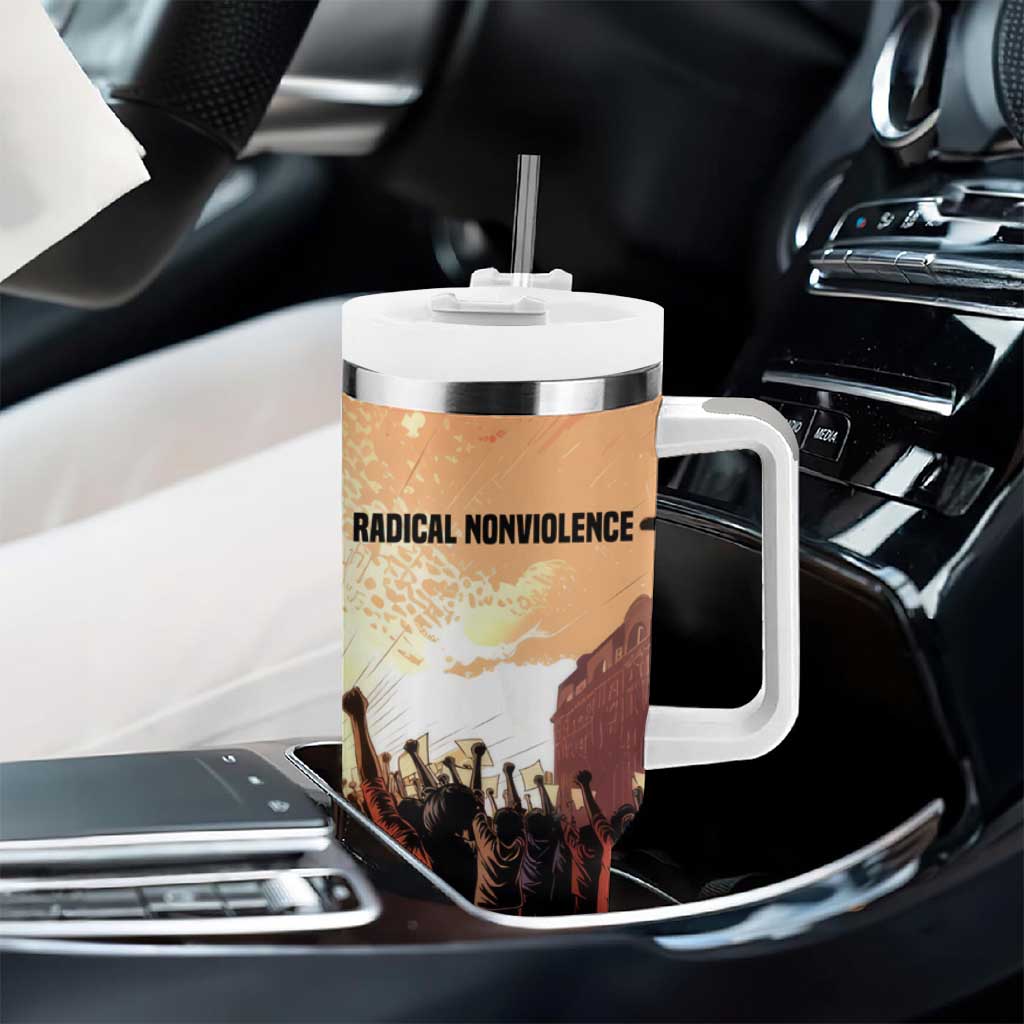 Bayard Rustin Tumbler With Handle with Radical Nonviolence Design Protest Crowd and Courage Civil Rights Tribute - Wonder Print Shop