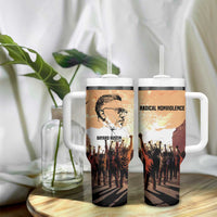 Bayard Rustin Tumbler With Handle with Radical Nonviolence Design Protest Crowd and Courage Civil Rights Tribute - Wonder Print Shop