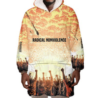 Bayard Rustin Wearable Blanket Hoodie with Radical Nonviolence Design Protest Crowd and Courage Civil Rights Tribute - Wonder Print Shop