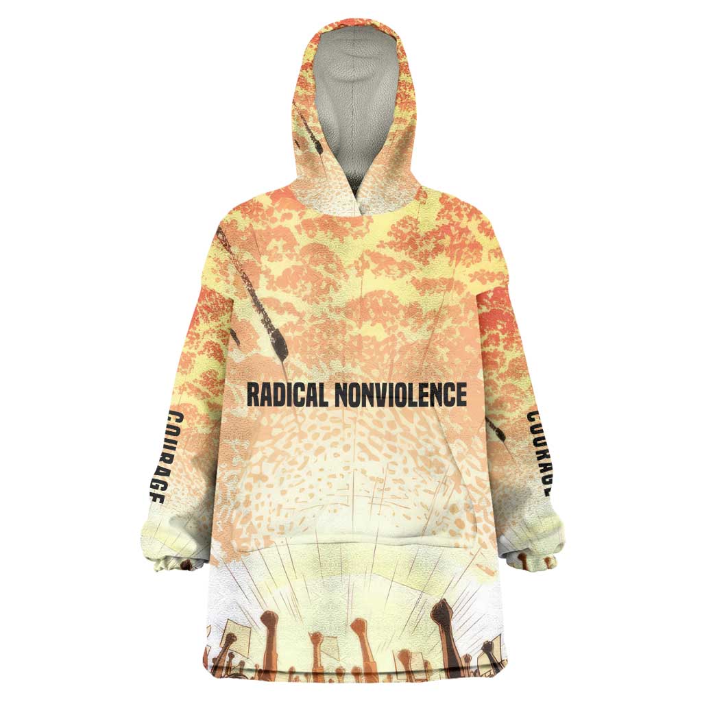 Bayard Rustin Wearable Blanket Hoodie with Radical Nonviolence Design Protest Crowd and Courage Civil Rights Tribute - Wonder Print Shop