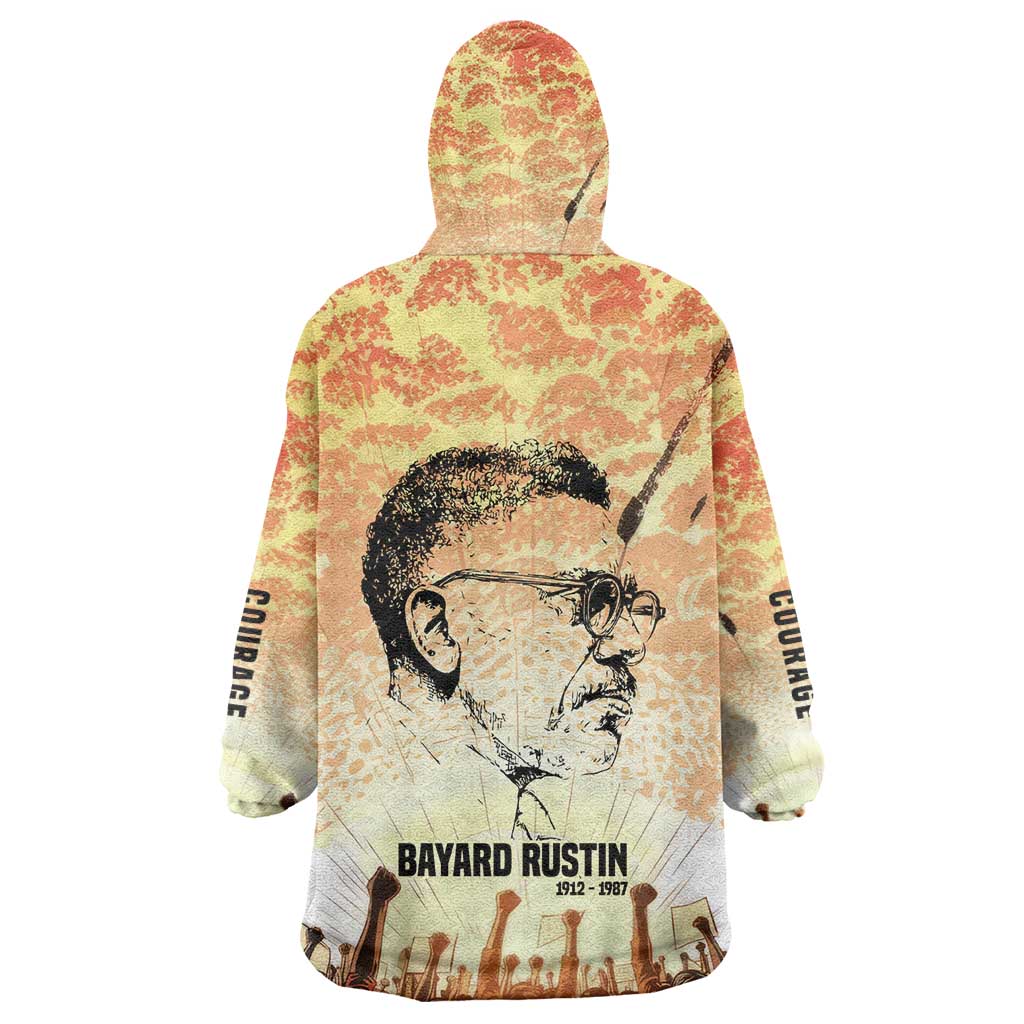 Bayard Rustin Wearable Blanket Hoodie with Radical Nonviolence Design Protest Crowd and Courage Civil Rights Tribute - Wonder Print Shop