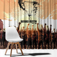 Bayard Rustin Window Curtain with Radical Nonviolence Design Protest Crowd and Courage Civil Rights Tribute - Wonder Print Shop