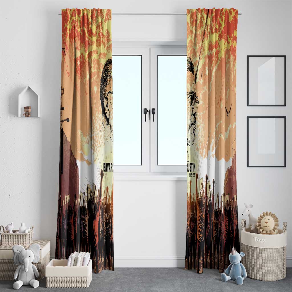 Bayard Rustin Window Curtain with Radical Nonviolence Design Protest Crowd and Courage Civil Rights Tribute - Wonder Print Shop