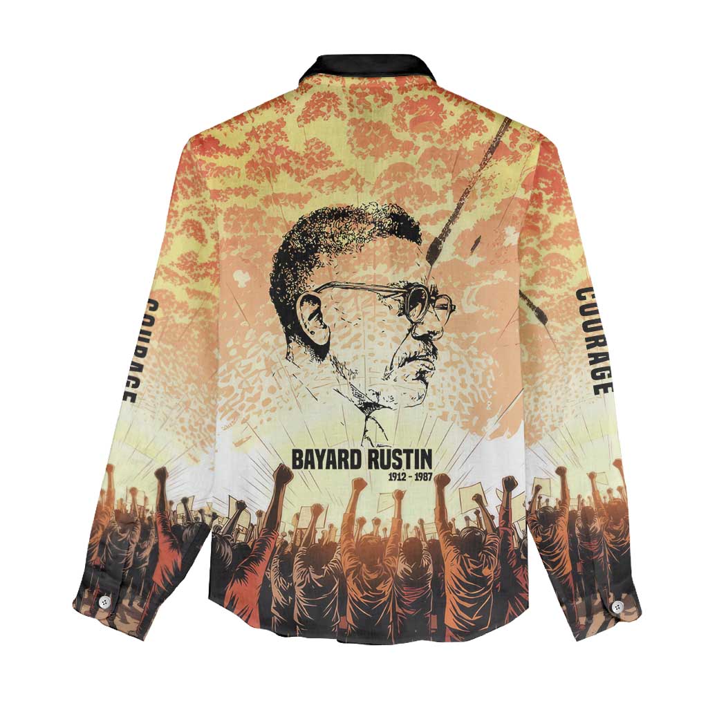 Bayard Rustin Women Casual Shirt with Radical Nonviolence Design Protest Crowd and Courage Civil Rights Tribute - Wonder Print Shop