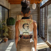 Bayard Rustin Women Sleeveless Polo Shirt with Radical Nonviolence Design Protest Crowd and Courage Civil Rights Tribute - Wonder Print Shop