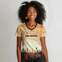 Bayard Rustin Women V-Neck T-Shirt with Radical Nonviolence Design Protest Crowd and Courage Civil Rights Tribute - Wonder Print Shop
