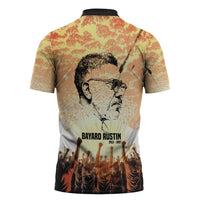 Bayard Rustin Zipper Polo Shirt with Radical Nonviolence Design Protest Crowd and Courage Civil Rights Tribute - Wonder Print Shop