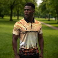 Bayard Rustin Zipper Polo Shirt with Radical Nonviolence Design Protest Crowd and Courage Civil Rights Tribute - Wonder Print Shop