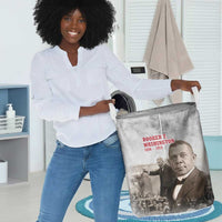 Booker T. Washington Laundry Basket Halftone Portrait Design Tilling a Field Quote Historical Civil Rights Tribute - Wonder Print Shop