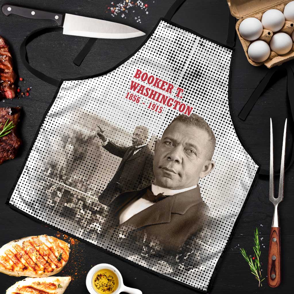 Booker T. Washington Apron Halftone Portrait Design Tilling a Field Quote Historical Civil Rights Tribute - Wonder Print Shop