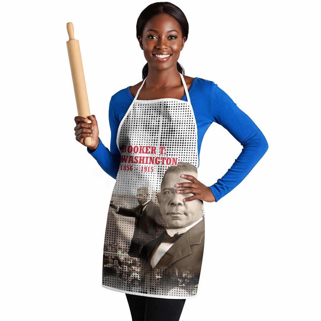 Booker T. Washington Apron Halftone Portrait Design Tilling a Field Quote Historical Civil Rights Tribute - Wonder Print Shop