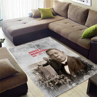 Booker T. Washington Area Rug Halftone Portrait Design Tilling a Field Quote Historical Civil Rights Tribute - Wonder Print Shop