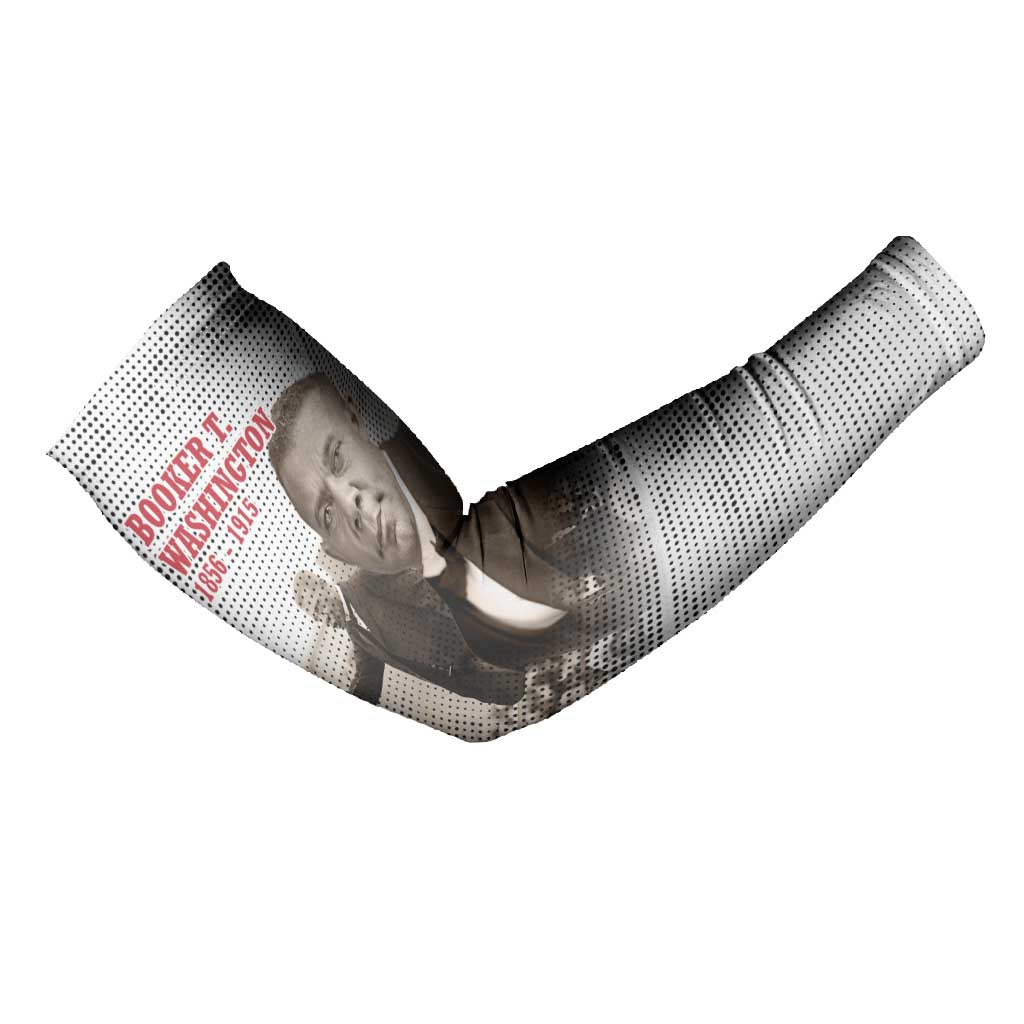 Booker T. Washington Arm Sleeves Halftone Portrait Design Tilling a Field Quote Historical Civil Rights Tribute - Wonder Print Shop