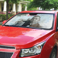 Booker T. Washington Auto Sun Shade Halftone Portrait Design Tilling a Field Quote Historical Civil Rights Tribute - Wonder Print Shop