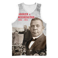 Booker T. Washington Basketball Jersey Halftone Portrait Design Tilling a Field Quote Historical Civil Rights Tribute - Wonder Print Shop