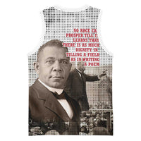 Booker T. Washington Basketball Jersey Halftone Portrait Design Tilling a Field Quote Historical Civil Rights Tribute - Wonder Print Shop