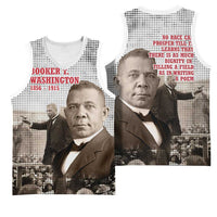 Booker T. Washington Basketball Jersey Halftone Portrait Design Tilling a Field Quote Historical Civil Rights Tribute - Wonder Print Shop