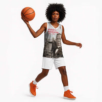 Booker T. Washington Basketball Jersey Halftone Portrait Design Tilling a Field Quote Historical Civil Rights Tribute - Wonder Print Shop