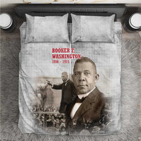Booker T. Washington Bedding Set Halftone Portrait Design Tilling a Field Quote Historical Civil Rights Tribute - Wonder Print Shop