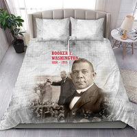 Booker T. Washington Bedding Set Halftone Portrait Design Tilling a Field Quote Historical Civil Rights Tribute - Wonder Print Shop